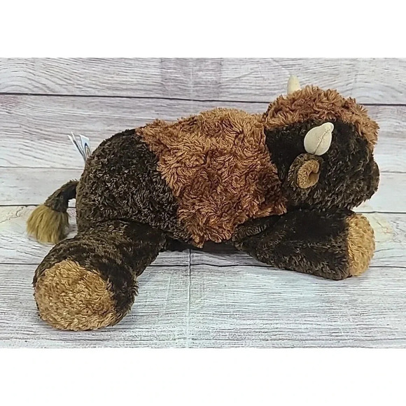 Mary Meyer Flip Flops Plush Buffalo Bison Bull Stuffed Animal Brown Floppy Soft - Picture 1 of 6
